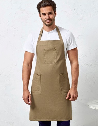 P-PR132-Cotton Chino Bib Apron